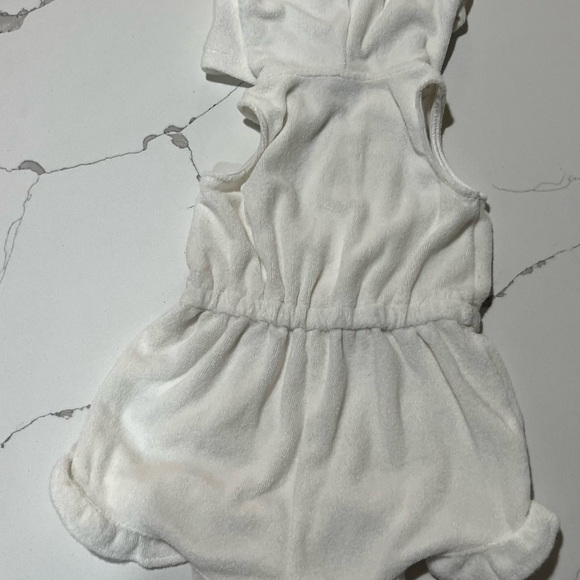 Janie & Jack Terry Cloth One Piece Beach Wear Romper With Hood 6-12 Months - Picture 3 of 4